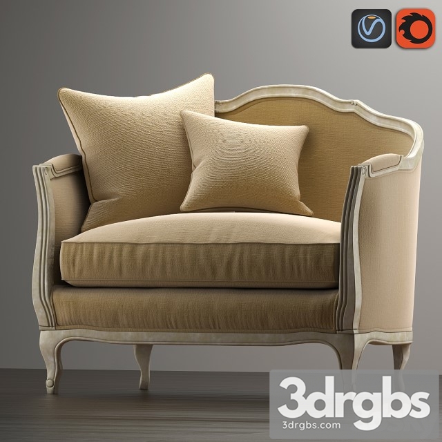 Sofa Mini Ondine Salon Bench 3dsmax Download - thumbnail 1