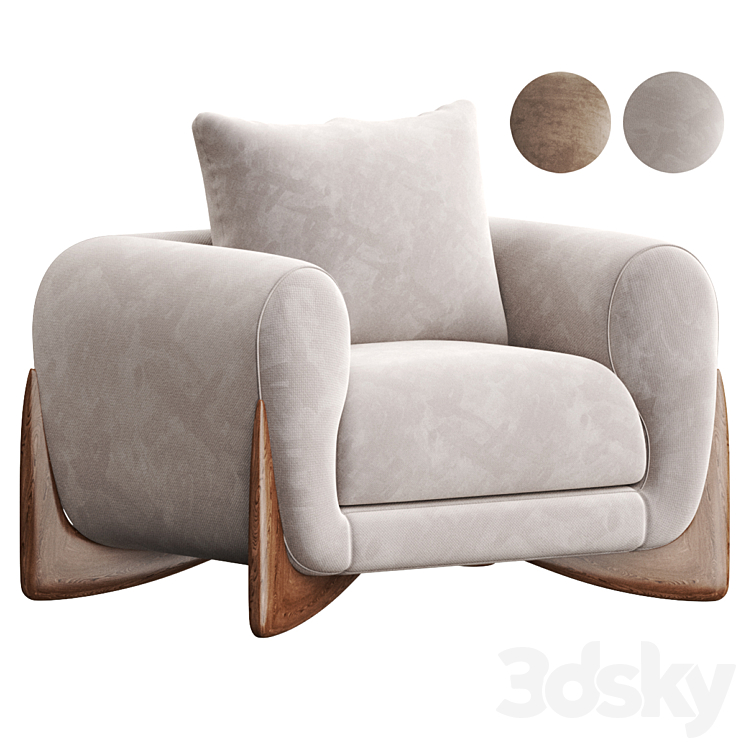 SOFTBAY Armchair By Porada 3DS Max Model - thumbnail 3