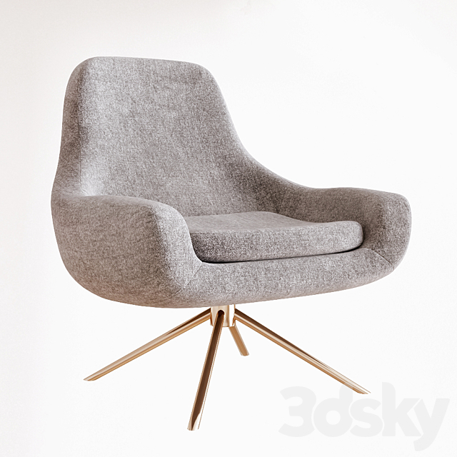 Softline Apricot swivel curved chair 3ds Max - thumbnail 1