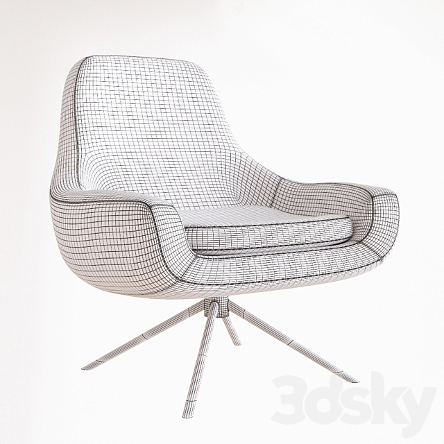 Softline Apricot swivel curved chair 3ds Max - thumbnail 2