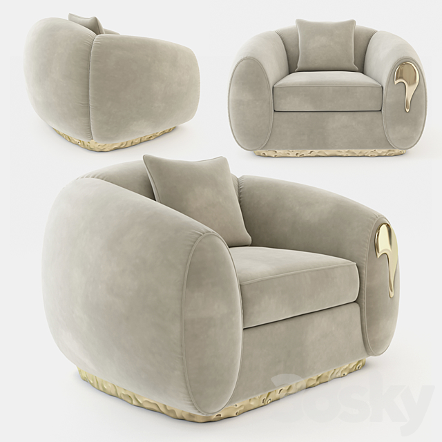 Soleil armchair by boca do lobo 3DSMax File - thumbnail 1