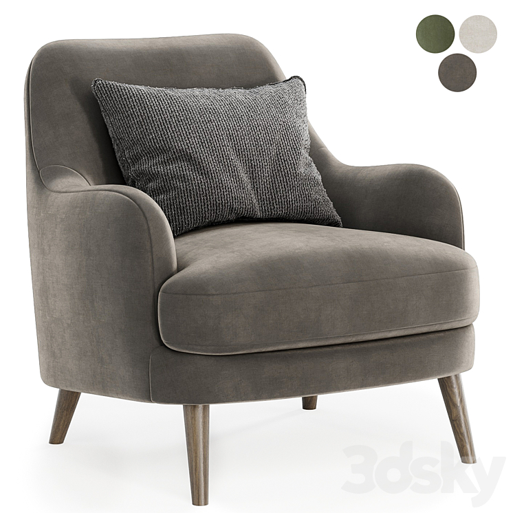 sophie arm chair 3DS Max Model - thumbnail 2