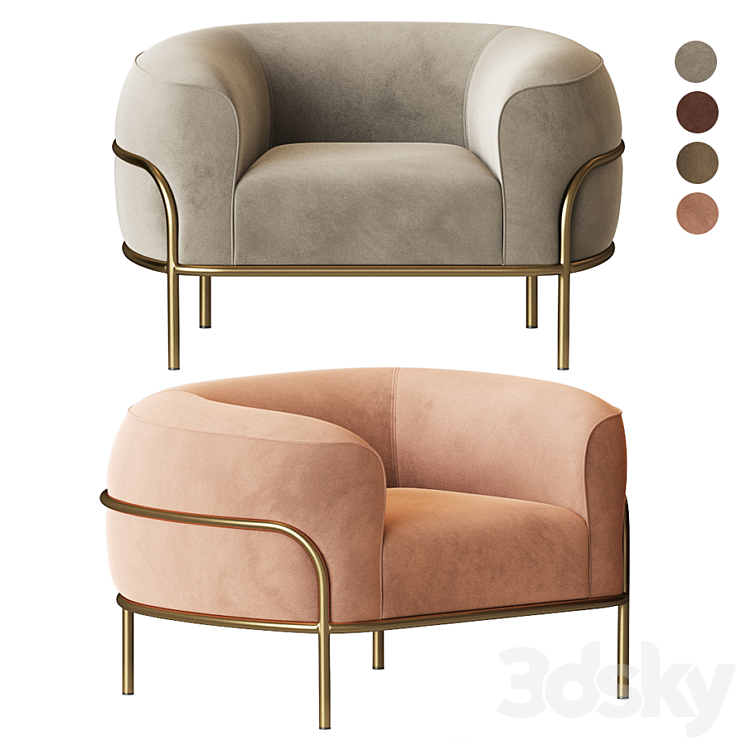 Sophie Armchair GallottieRadice 3DS Max Model - thumbnail 1