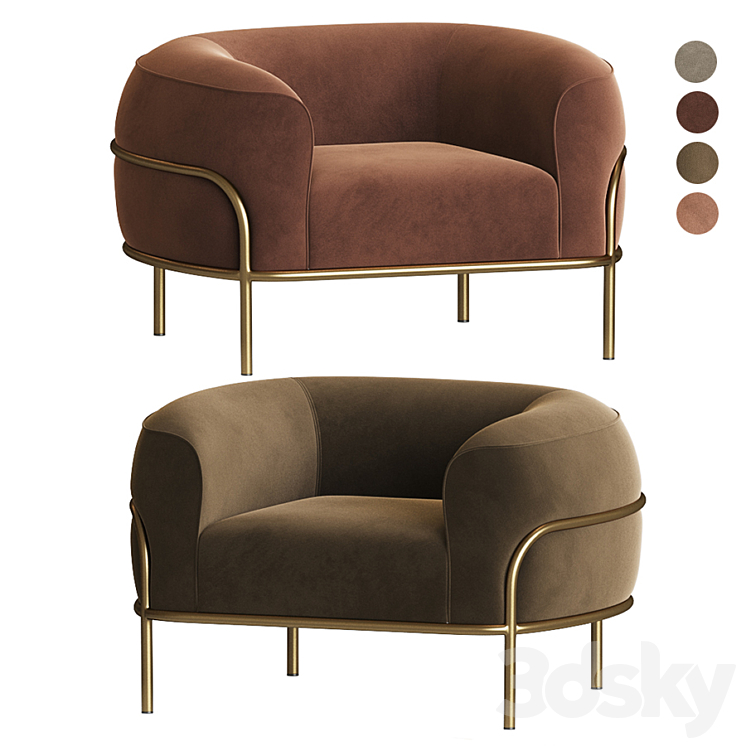 Sophie Armchair GallottieRadice 3DS Max Model - thumbnail 2