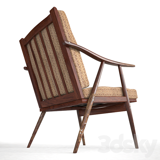 Soviet vintage chair of the 60s Bratislava 3ds Max - thumbnail 2