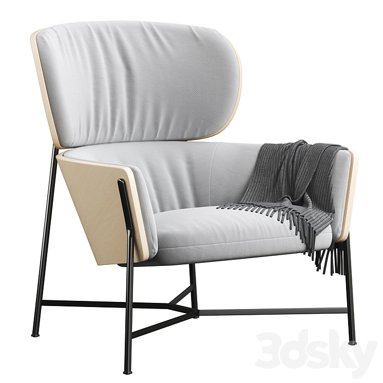 SP01 Caristo armchair 3DS Max Model - thumbnail 1