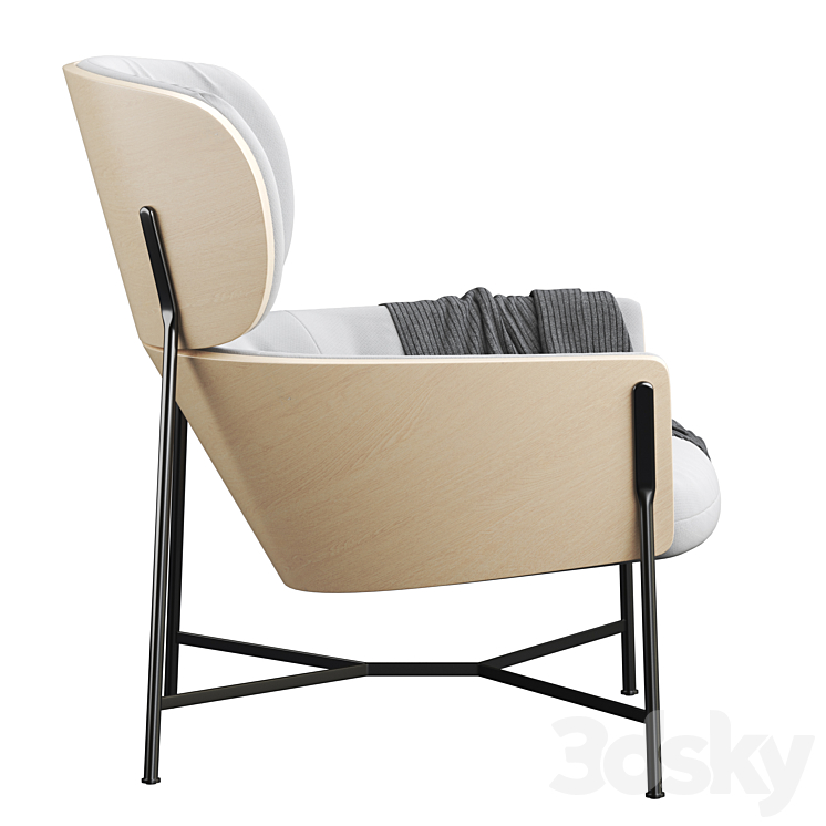 SP01 Caristo armchair 3DS Max Model - thumbnail 2