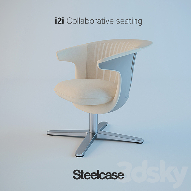 Steelcase i2i Collaborative seating chair 3DS Max Model - thumbnail 2