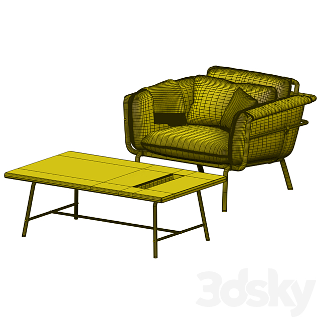 Stellar work chair and table collection of valet 3ds Max - thumbnail 2