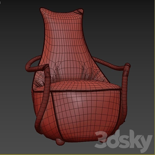 Stina armchair 3ds Max - thumbnail 3