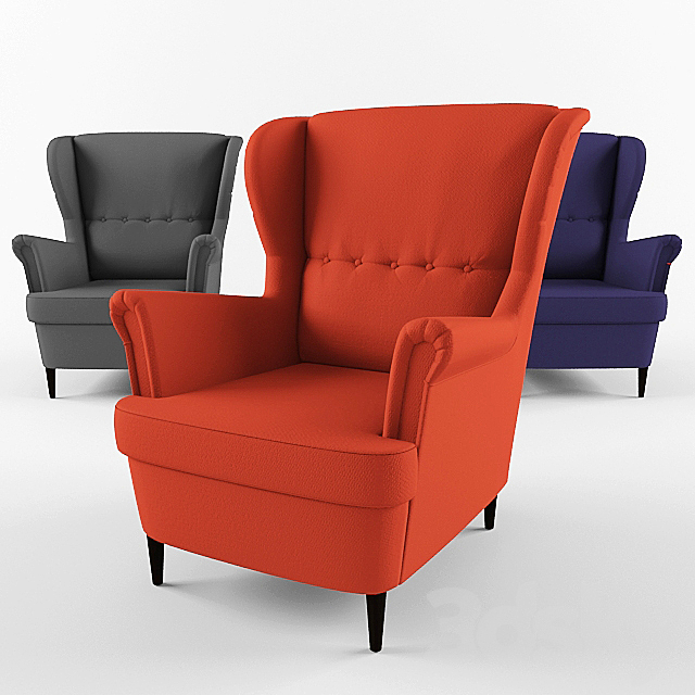 STRANDMON Armchair with headrest 3ds Max - thumbnail 1