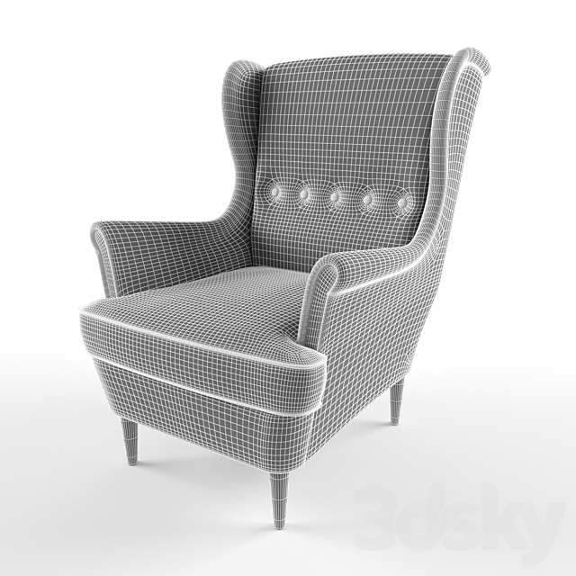 strandmon IKEA (chair with headrest) 3DSMax File - thumbnail 2