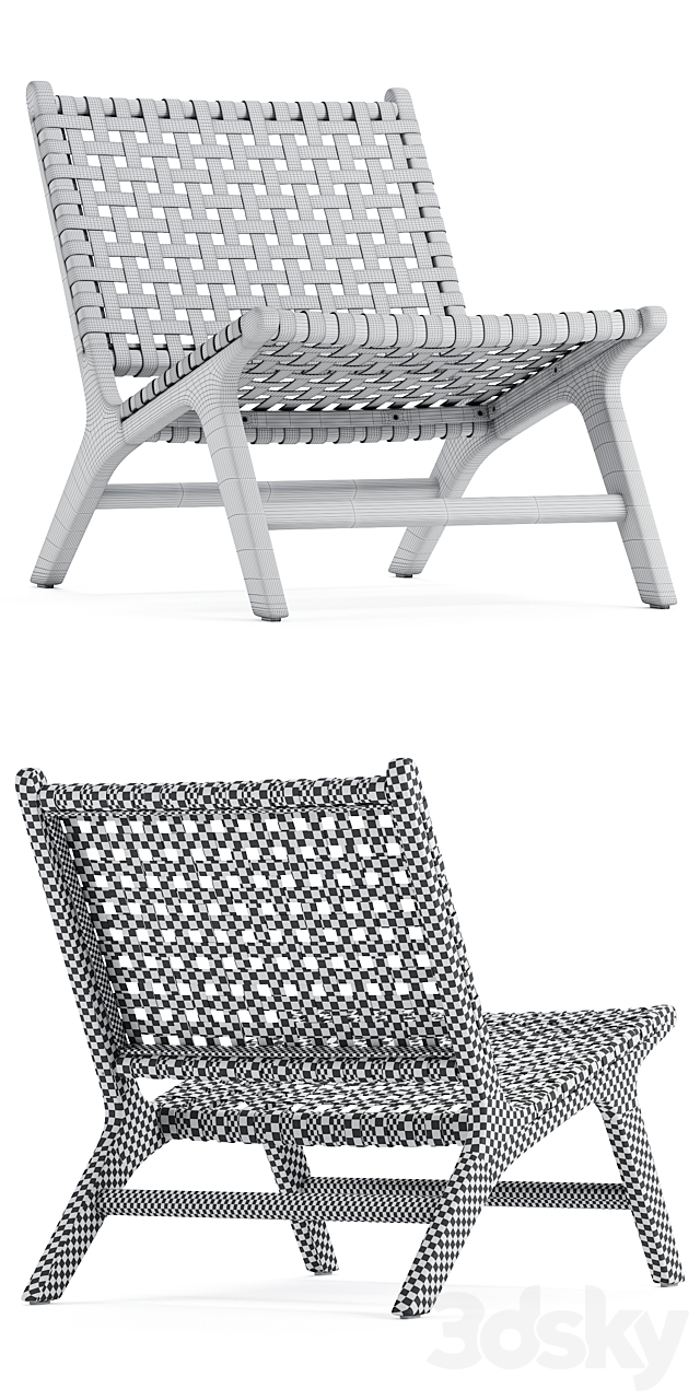 Strap Girona Outdoor Accent Chairs 3DSMax File - thumbnail 3