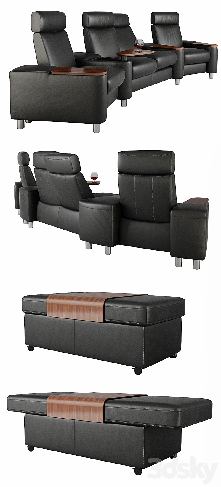 Stressless Arion High Back Home Cinema 3DS Max - thumbnail 2