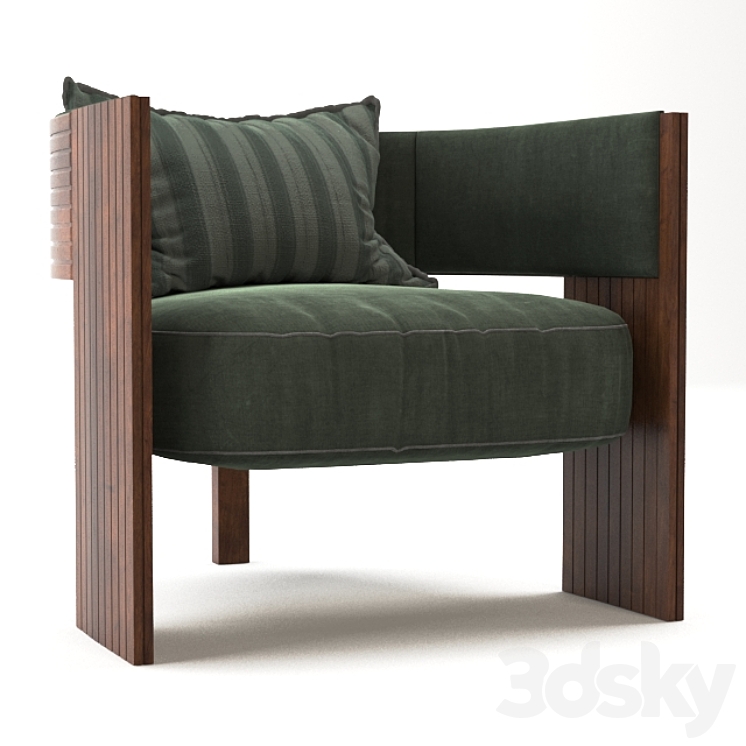 Striped chair 3DS Max - thumbnail 2