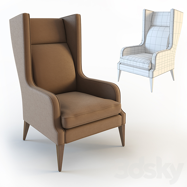 Stuart Scott Alae Wing Chair 3ds Max - thumbnail 1