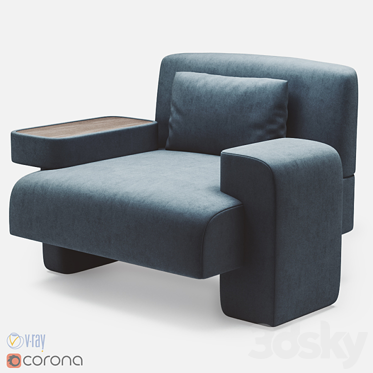 Studio Twentyseven Max armchair by Charles Kalpakian 3DS Max - thumbnail 1