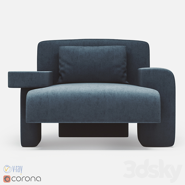 Studio Twentyseven Max armchair by Charles Kalpakian 3DS Max - thumbnail 2