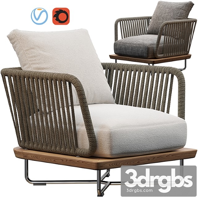 Sunray armchair minotti outdoor 3dsmax Download - thumbnail 1