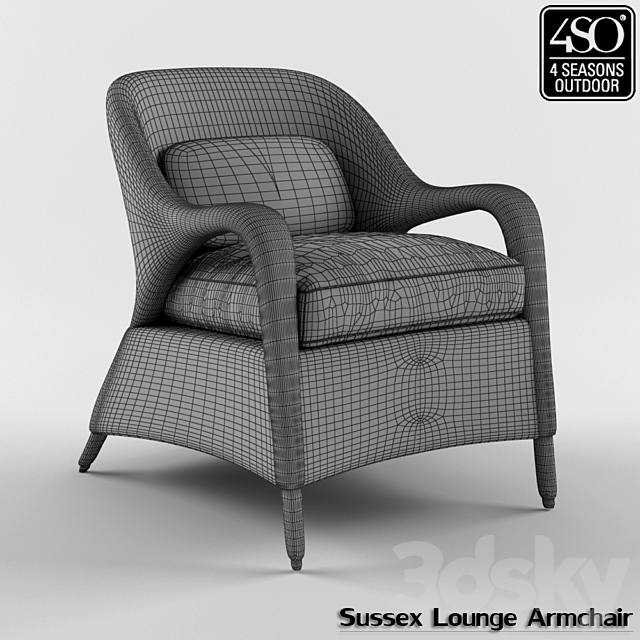 Sussex Outdoor Lounge Armchair 3DS Max Model - thumbnail 3