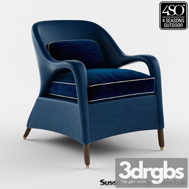 Sussex Outdoor Lounge Armchair 3dsmax Download - thumbnail 1