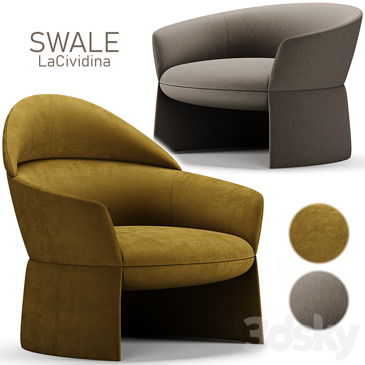 SWALE armchair – LaCividina 3DS Max Model - thumbnail 2