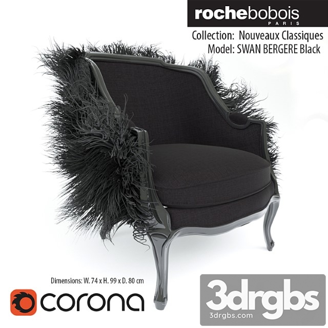 Swan bergere by roche bobois 3dsmax Download - thumbnail 1