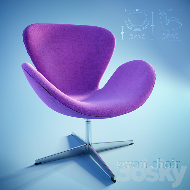 Swan chair 3DSMax File - thumbnail 1