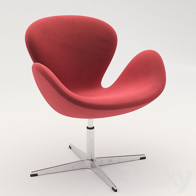 Swan chair by Fritz Hansen 3ds Max - thumbnail 1