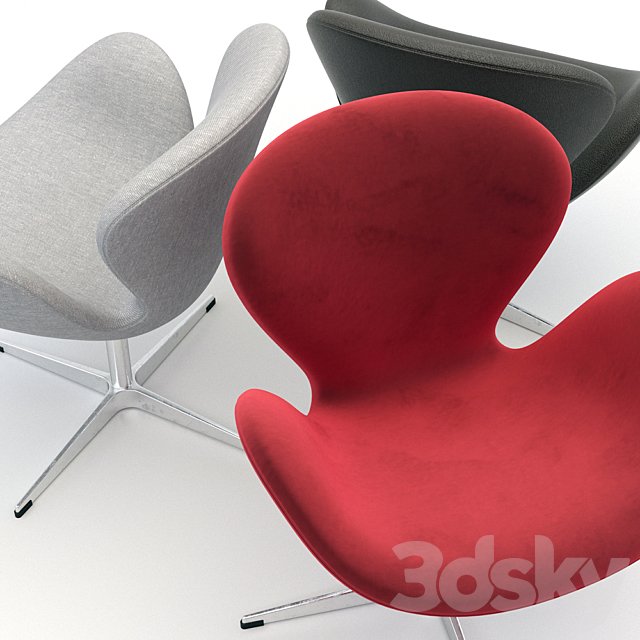 Swan chair by Fritz Hansen 3ds Max - thumbnail 2