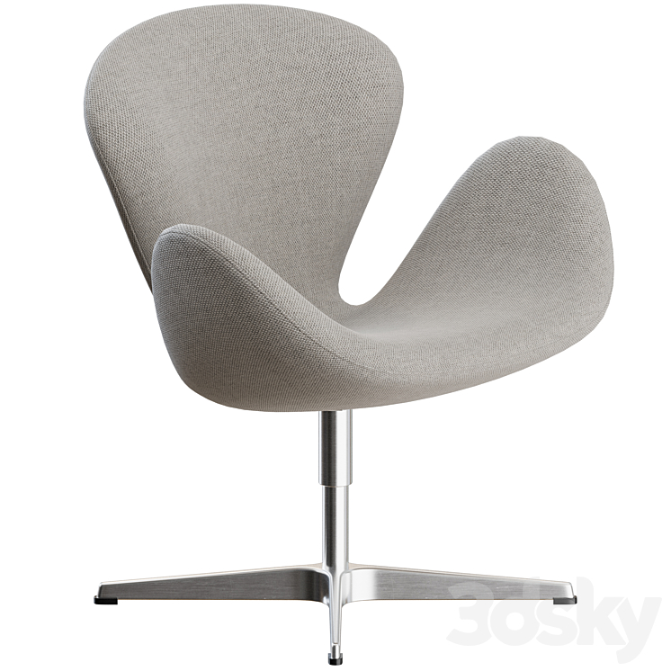 Swan Lounge Chair by Fritz Hanzen 3DS Max Model - thumbnail 1