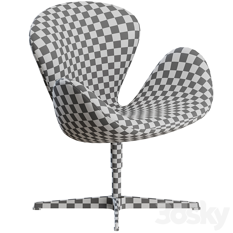 Swan Lounge Chair by Fritz Hanzen 3DS Max Model - thumbnail 2