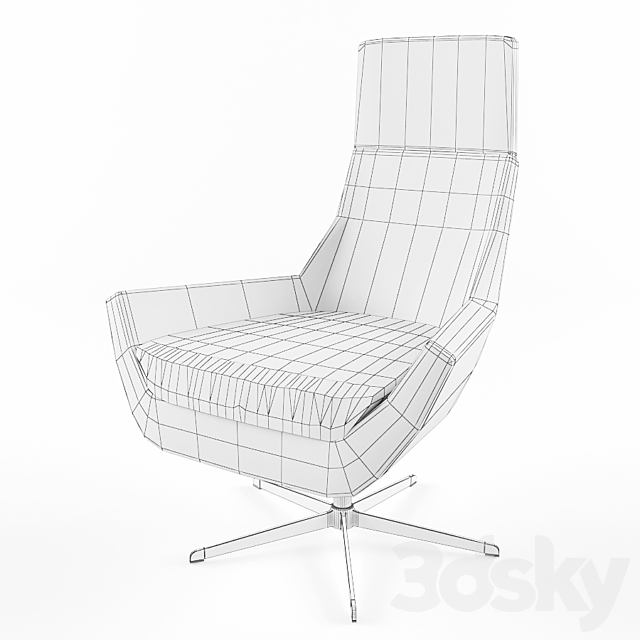 Swedese Happy Highback Swivel Chair 3DS Max Model - thumbnail 3