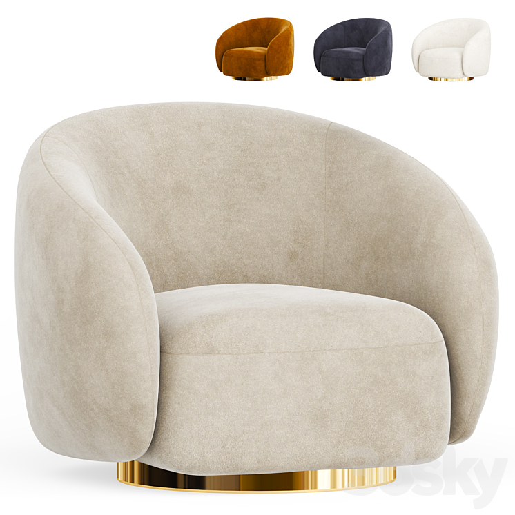 SWIVEL ARMCHAIR by EICHHOLTZ 3DS Max Model - thumbnail 3