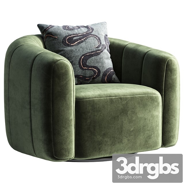 Swivel armchair CB2 Fitz 3dsmax Download - thumbnail 1