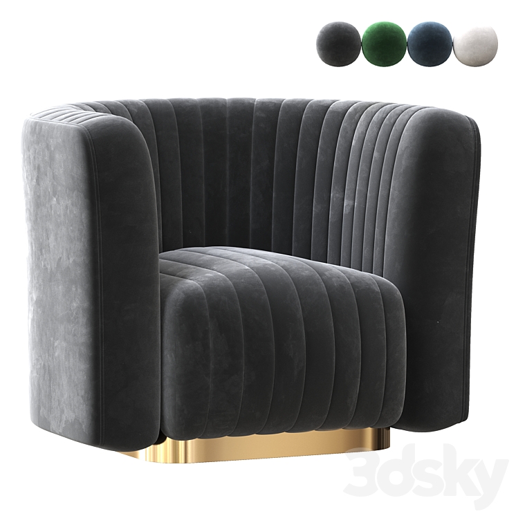 Swivel armchair garda 3DS Max - thumbnail 1