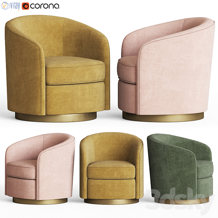 Swivel Armchair Notremonde 3DS Max - thumbnail 1