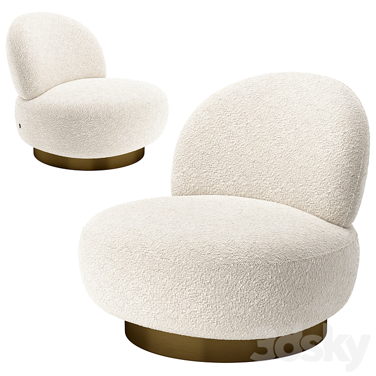 Swivel Chair Clement by Eichholtz 3DS Max - thumbnail 1