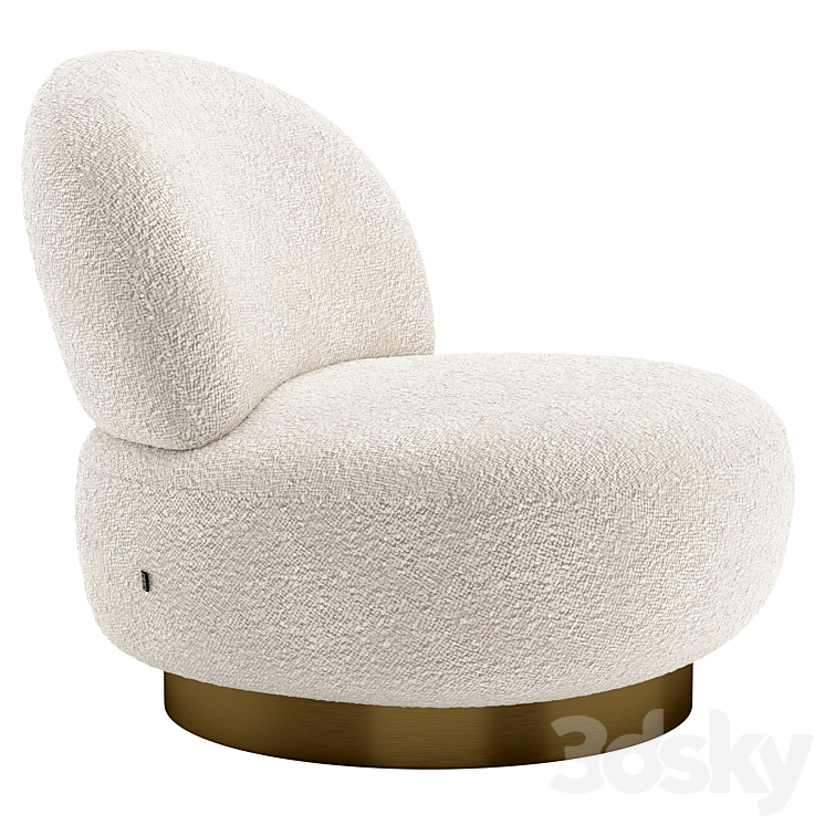 Swivel Chair Clement by Eichholtz 3DS Max - thumbnail 2