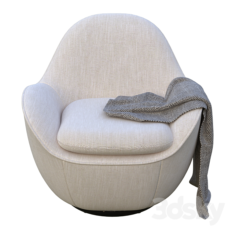 Swivel Chair Cupido by Eichholtz 3DS Max - thumbnail 2