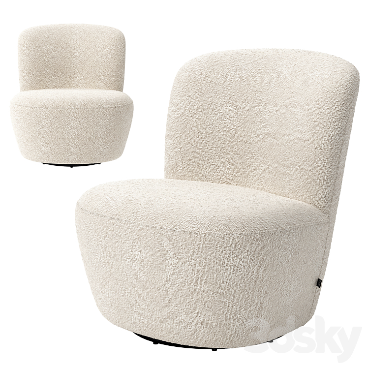 Swivel Chair Doria \/ Eichholtz 3DS Max - thumbnail 1