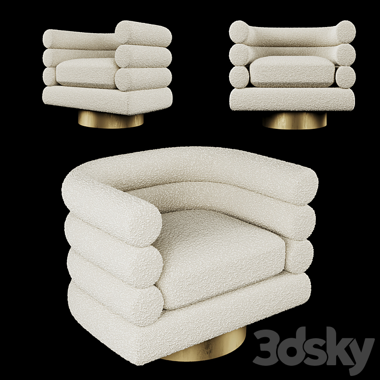 SWIVEL CHAIR MAGUIRE eichholtz 3DS Max - thumbnail 1