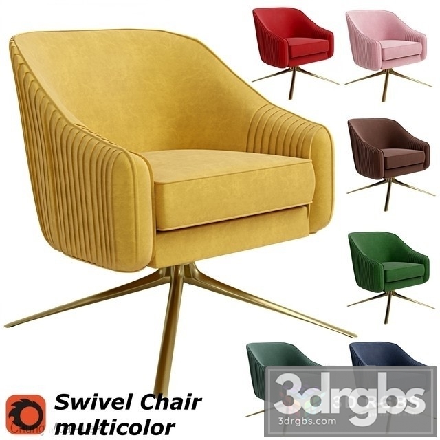 Swivel Chair Multicolor 3dsmax Download - thumbnail 1