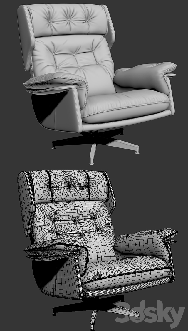 Swivel Chair University 3ds Max - thumbnail 2