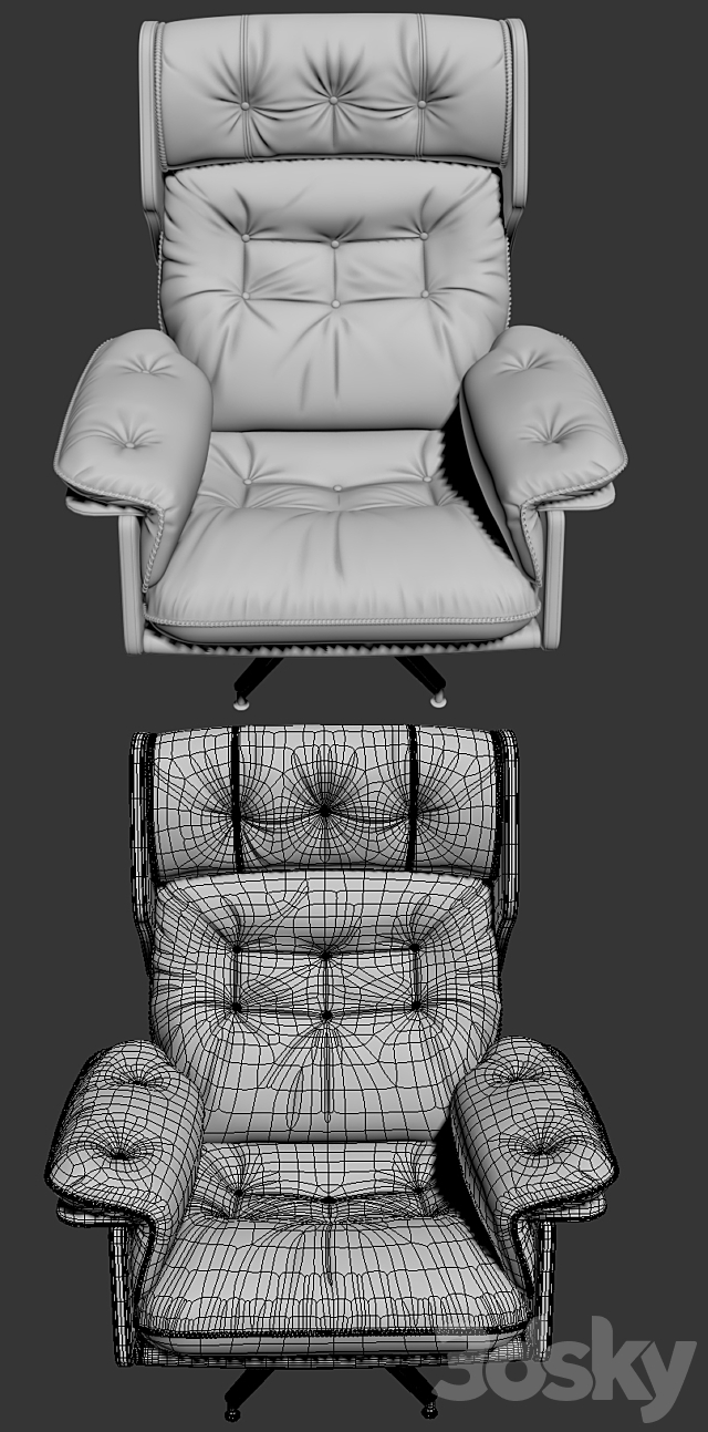 Swivel Chair University 3ds Max - thumbnail 3