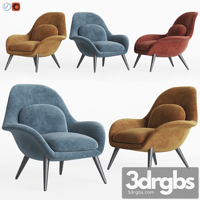 Swoon lounge – fredericia furniture 3dsmax Download - thumbnail 1