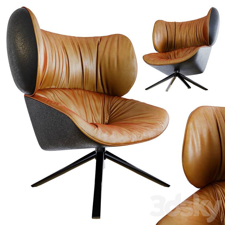 Tabano Swivel Lounge Chair 3DS Max - thumbnail 1