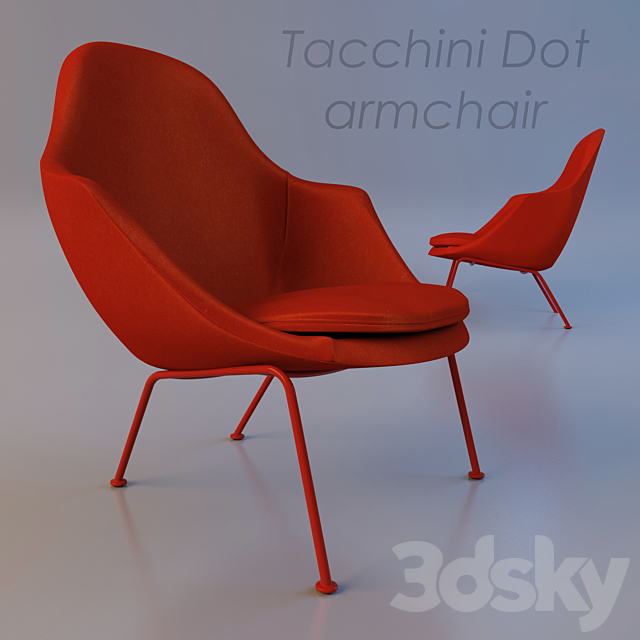 Tacchini Dot armchair 3DS Max Model - thumbnail 2