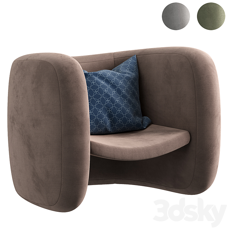 Tacchini Lagoa Armchair 3DS Max Model - thumbnail 2