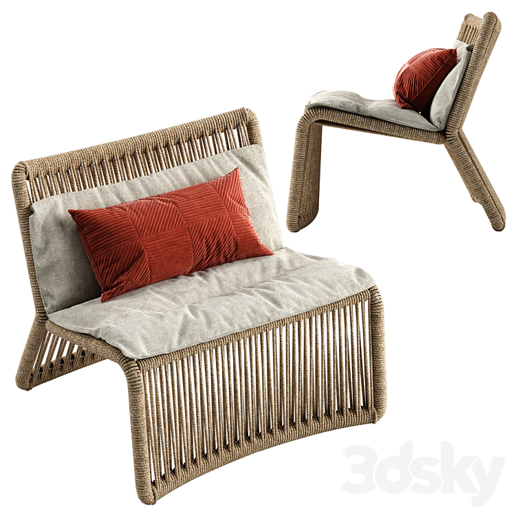 Talenti cliff armchair 3DS Max - thumbnail 2